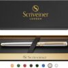 1766625500_814hXO72dL._AC_SL1500_.jpg Scriveiner Silver Chrome Rollerball Pen - Stunning Luxury Pen, Real Gold Plating, Schmidt Ink Refill, Best Roller Ball Pen Gift Set for Men & Women, Professional, Executive Office, Fancy Pens