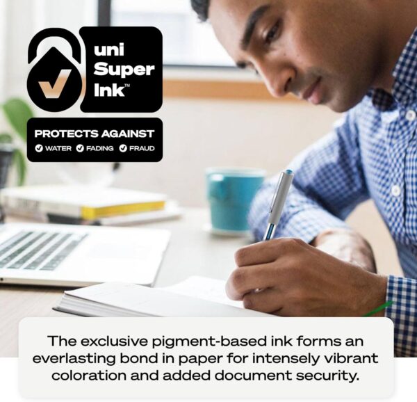 uni-ball Vision Stick Roller Ball Pens, Fine Point, Black Ink, Pack of 4