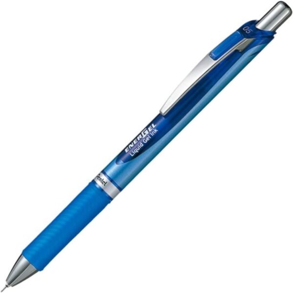 Pentel EnerGel RTX Retractable Liquid Gel Pen, (0.5mm), Fine Line, Needle Tip, Blue Ink, Pack of 3 (BLN75BP3C)