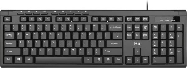 Rii RK907 Ultra-Slim Compact USB Wired Keyboard for Mac and Rii RK907 Ultra-Slim Compact USB Wired Keyboard for Mac and PC,Windows 10/8 / 7 / Vista/XP (Black) (1PCS)