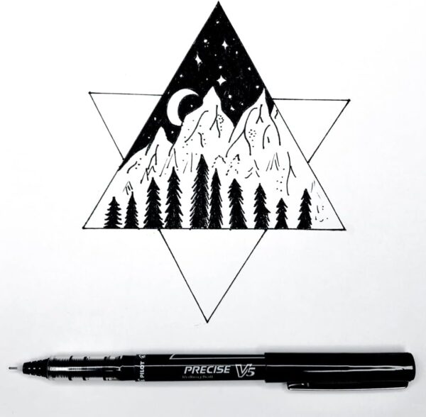 Pilot Precise V5 Rollerball Pens, Extra Fine Point 0.5 mm Black Pens, Black, Pack of 12 - Ideal for School, Journaling & Office Writing