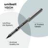 uni-ball Vision Stick Roller Ball Pens, Fine Point, Black Ink, Pack of 4