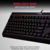 HyperX Alloy Core RGB – Membrane Gaming Keyboard, Comfortable Quiet Silent Keys with RGB LED Lighting Effects, Spill Resistant, Dedicated Media Keys, Compatible with Windows 10/8.1/8/7 – Black