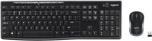 Logitech MK270 Wireless Keyboard and Mouse Combo for Windows, 2.4 Logitech MK270 Wireless Keyboard and Mouse Combo for Windows, 2.4 GHz, 8 Multimedia Keys, PC, Laptop, Wireless Keyboard Compact Mouse Combo - Black