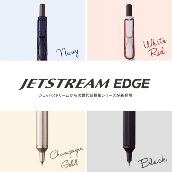 Uni Jetstream EDGE 0.28mm Oil-based Ballpoint Pen, White Red Body (SXN100328W.15), Black