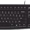 Logitech K120 Wired Keyboard for Windows, Plug and Play, Full-Size, Logitech K120 Wired Keyboard for Windows, Plug and Play, Full-Size, Spill-Resistant, Curved Space Bar, Compatible with PC, Laptop - Black