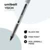 uni-ball Vision Stick Roller Ball Pens, Fine Point, Black Ink, Pack of 4