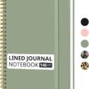 Taja Lined Spiral Journal Notebook for Women & Men, 140 Pages, College Ruled Hardcover Notebook for Work & Note Taking, Journals for Writing, A5(5.7" x 7.9") - Green