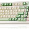 AULA S99 Gaming Keyboard, Wireless Computer Keyboards, Tri-Mode Bluetooth/2.4GHz/USB-C Custom AULA S99 Gaming Keyboard, Wireless Computer Keyboards, Tri-Mode Bluetooth/2.4GHz/USB-C Custom Creamy Keyboard with Number Pad, RGB Backlit Media Knob Cute Programmable Keyboard for PC Gamer - Green