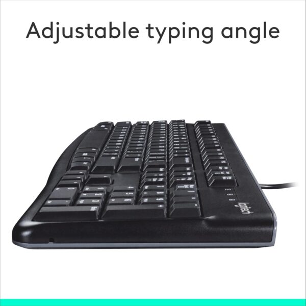 715n6J6jvrL._AC_SL1500_.jpg Logitech K120 Wired Keyboard for Windows, Plug and Play, Full-Size, Spill-Resistant, Curved Space Bar, Compatible with PC, Laptop - Black