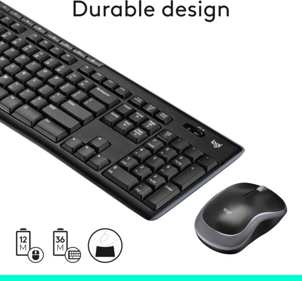 719M4AAKLHL._AC_SL1500_.jpg Logitech MK270 Wireless Keyboard and Mouse Combo for Windows, 2.4 GHz, 8 Multimedia Keys, PC, Laptop, Wireless Keyboard Compact Mouse Combo - Black