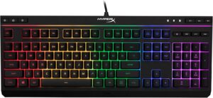 HyperX Alloy Core RGB – Membrane Gaming Keyboard, Comfortable Quiet HyperX Alloy Core RGB – Membrane Gaming Keyboard, Comfortable Quiet Silent Keys with RGB LED Lighting Effects, Spill Resistant, Dedicated Media Keys, Compatible with Windows 10/8.1/8/7 – Black