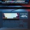 Snpurdiri 60% Wired Gaming Keyboard, 61 Keys RGB Backlit Ultra-Compact Small Gaming Keyboard, for PC/Mac Gamer, Typist, Travel, Easy to Carry on Business Trip(Black-White)