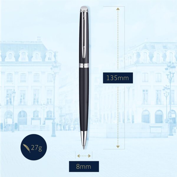 71Poye7-GfL._AC_SL1500_.jpg Waterman Hémisphère Ballpoint Pen Matt Black with Palladium Trim Medium Tip Blue Ink Gift Box - Gift Packaging May Vary