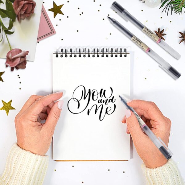 Premium Black Gel Pens, [0.5mm] Extra Fine Point Pens Smooth Writing Ballpoint Pens for Japanese Office School Stationery Supply (12 Packs)