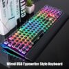 71SvmJFazEL._AC_SL1500_.jpg RK ROYAL KLUDGE S108 Typewriter Keyboard, Retro Mechanical Gaming Keyboard Wired 108 Keys with RGB Backlit Sidelight, Detachable Wrist Rest, Round Keycaps Blue Switches - Black