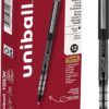 Uniball Vision Rollerball Pen - 12 Pack, Black Pens, 0.5mm Micro Tip Size - Smooth Writing Japanese Pens, School Supplies