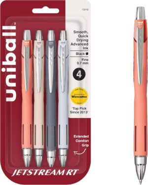 uni-ball Jetstream RT Pens - NY Times Wirecutter Best Pen uni-ball Jetstream RT Pens - NY Times Wirecutter Best Pen for Over a Decade - Pack of 4 Black Fine Point Pens, 0.7mm - Back to School
