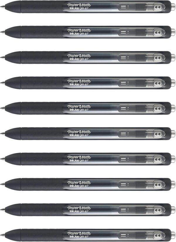 71aNAyvF7pL._AC_SL1500_.jpg Paper Mate InkJoy Black Gel Pens Medium Point (0.7 mm) Comfort Grip 10 Count Fast Dry Ink Ideal for Smooth Writing