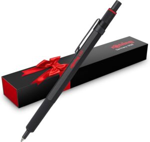 rOtring 600 Ballpoint Pen Medium Point Black Ink Black Barrel Refillable