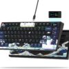 Womier S-K80 75% Keyboard with Color Multimedia Display Mechanical Gaming Keyboard Creamy Sound, Wired Hot Swappable Gasket Mount RGB Custom Key board, Pre-lubed Stabilizer for Mac/Win, Black Kanagawa
