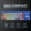 65% Gaming Keyboard, Wired Backlit Mini Keyboard, Ultra-Compact Anti-Ghosting No-Conflict 68 Keys Membrane Gaming Wired Keyboard for PC Laptop Windows Gamer