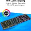 MANHATTAN RGB LED USB Gaming Keyboard - Full Size, Rainbow Backlight, Spill-Resistant, Quiet Keystrokes, 12 Multimedia Function Keys, for Computer, PC, Desktop, Gamer – 3 Yr Mfg Warranty - 180603
