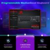 Redragon Mechanical Gaming Keyboard Wired, 11 Programmable Backlit Modes, Hot-Swappable Red Switch, Anti-Ghosting, Double-Shot PBT Keycaps, Light Up Keyboard for PC Mac