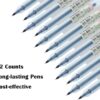 Premium Black Gel Pens, [0.5mm] Extra Fine Point Pens Smooth Writing Ballpoint Pens for Japanese Office School Stationery Supply (12 Packs)