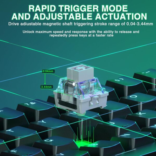 Aula WIN60 HE - 60% Mechanical Gaming Keyboard Wired, Magnetic Switch Hot Swappable, Adjustable Actuation Rapid Trigger Mode, 8000 Hz Polling Rate, RGB Small Keyboard 60 Percent Compact Design for PC