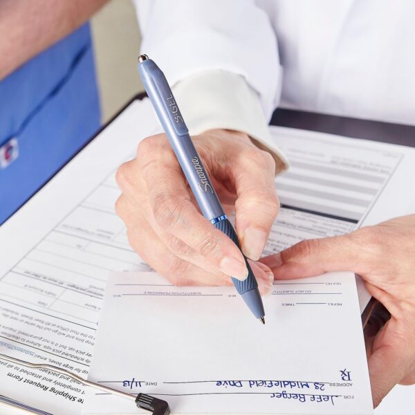 71kTi8q8ElL._AC_SL1500_.jpg Sharpie S-Gel Gel Pens, Pearl White Body, Black Ink, Medium Point (0.7mm), 12 Count - For Journaling, Writing, Note-Taking, School, Office Supplies