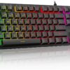 Redragon K521 Upgrade Rainbow LED Gaming Keyboard, 104 Keys Wired Redragon K521 Upgrade Rainbow LED Gaming Keyboard, 104 Keys Wired Mechanical Feeling Keyboard with Multimedia Keys, One-Touch Backlit, Anti-Ghosting, Compatible with PC, Mac, PS4/5, Xbox