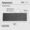 HP 150 Wired Keyboard - Full-Sized, Keyboard with Numeric Keypad - Silent-Touch Chiclet Keyboard - Ergonomic, Comfortable Design - USB Plug-and-Play Connectivity, LED Indicators (664R5AA, Black)