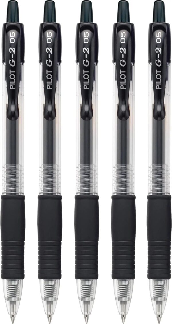 71qLDdwAfjL._AC_SL1500_.jpg Pilot G2 Premium Gel Roller Pens, Extra Fine Point 0.5 mm, Gel Pens Black, Pack of 5 - Ideal for School, Journaling & Office Writing