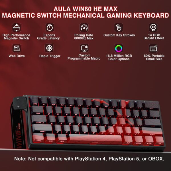 71tDXfvTntL._AC_SL1500_.jpg AULA WIN60 HE MAX - 60% Mechanical Gaming Keyboard Wired, Hall Effect Magnetic Switches Hot Swappable, Adjustable Actuation Rapid Trigger Mode, 8000 Hz Polling Rate, 60 Percent Keyboard Compact Design