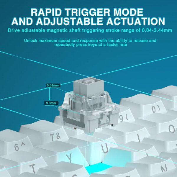 Aula WIN60 HE - 60% Mechanical Gaming Keyboard Wired, Hall Effect Magnetic Switch Hot Swappable, Adjustable Actuation RT Mode, 8000 Hz Polling Rate, RGB Keyboard 60 Percent Compact Design for PC