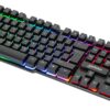 MANHATTAN RGB LED USB Gaming Keyboard - Full Size, Rainbow Backlight, Spill-Resistant, Quiet Keystrokes, 12 Multimedia Function Keys, for Computer, PC, Desktop, Gamer – 3 Yr Mfg Warranty - 180603