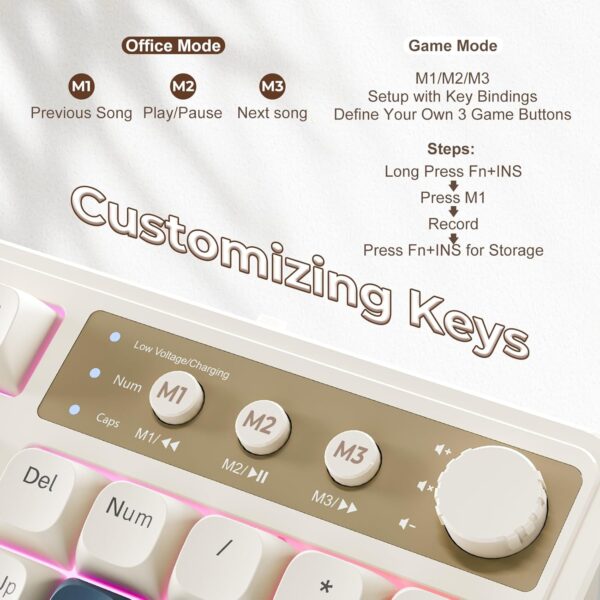 71uColq-lL._AC_SL1500_.jpg AULA S99 Gaming Keyboard, Wireless Computer Keyboards, Tri-Mode Bluetooth/2.4GHz/USB-C Custom Creamy Keyboard with Number Pad, RGB Backlit Media Knob Cute Programmable Keyboard for PC Gamer - Green