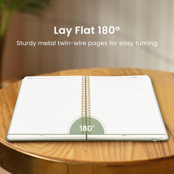 Taja Lined Spiral Journal Notebook for Women & Men, 140 Pages, College Ruled Hardcover Notebook for Work & Note Taking, Journals for Writing, A5(5.7" x 7.9") - Green