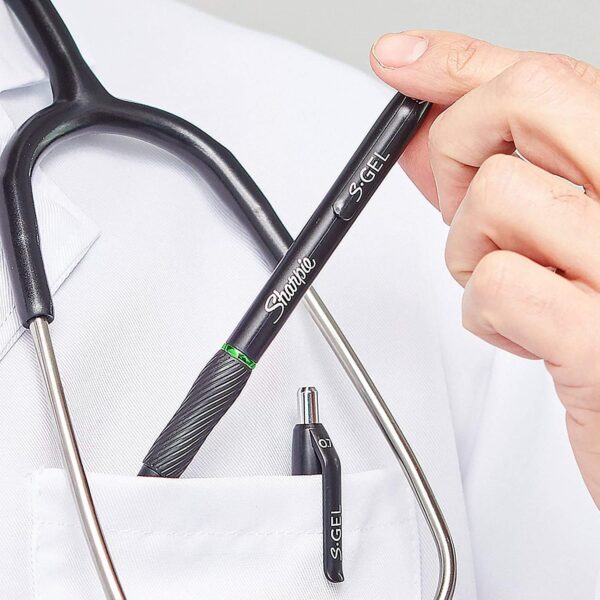 Sharpie S-Gel Pens, Fine Point (0.5mm), Black Ink, 12 count - Ideal for Writing, Journaling, Drawing, Coloring, Note-Taking, College Supplies