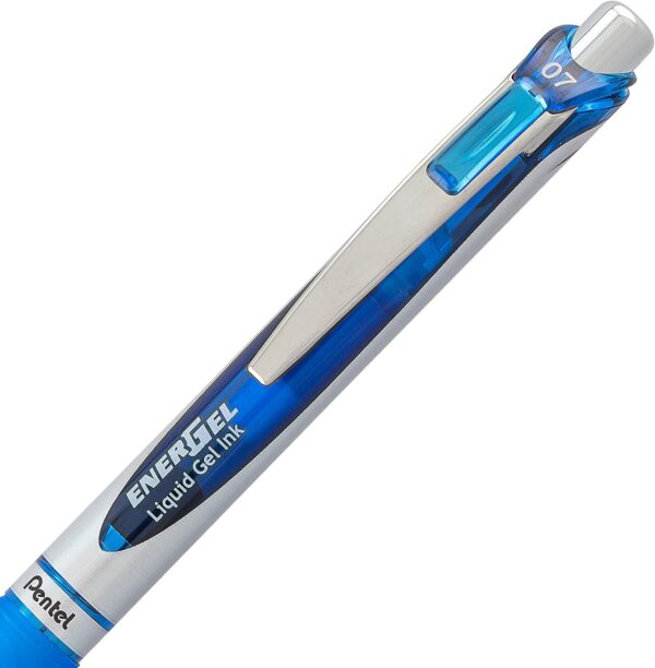 81DCzxgYlmL._AC_SL1500_.jpg Pentel EnerGel Deluxe RTX Retractable Liquid Gel Pen, 0.7mm, Metal Tip, Blue Ink, 2 Pack (BL77BP2C)