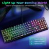 Redragon Mechanical Gaming Keyboard Wired, 11 Programmable Backlit Modes, Hot-Swappable Red Switch, Anti-Ghosting, Double-Shot PBT Keycaps, Light Up Keyboard for PC Mac