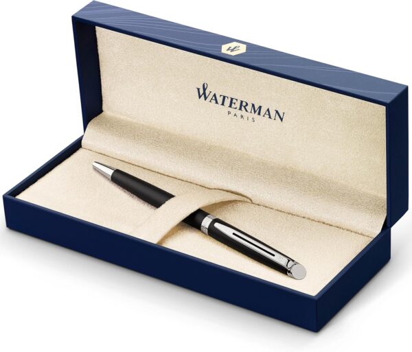 Waterman Hémisphère Ballpoint Pen Matt Black with Palladium Trim Medium Waterman Hémisphère Ballpoint Pen Matt Black with Palladium Trim Medium Tip Blue Ink Gift Box - Gift Packaging May Vary