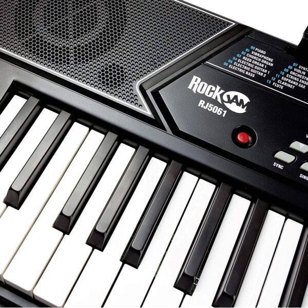 81eSAWtYTL._AC_SL1500_.jpg RockJam 61 Key Keyboard Piano Stand With Pitch Bend Kit, Piano Bench, Headphones, Simply Piano App & Keynote Stickers