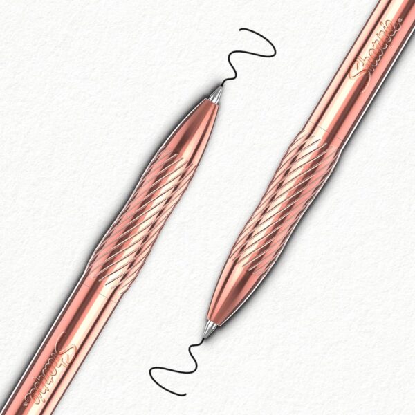 81enmhzhXXL._AC_SL1500_.jpg Sharpie S-Gel, Gel Pen, Copper Metal Body, Medium Point (0.7mm), Black Ink, Includes 2 Pens and 2 Additional Ink Refills