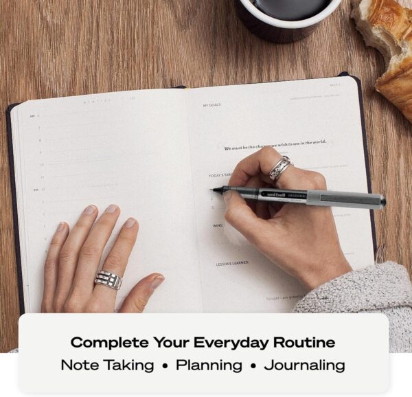 Uniball Vision Rollerball Pen - 12 Pack, Black Pens, 0.5mm Micro Tip Size - Smooth Writing Japanese Pens, School Supplies