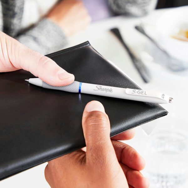 Sharpie S-Gel Pens, Medium Point (0.7mm), Pearl White Body, Black Ink, 4 Count - Ideal for Writing, Journaling, Drawing, Coloring, Note-Taking, College Supplies