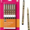 SAKURA Pigma Micron Fineliner Pens - Archival Black Ink Pens SAKURA Pigma Micron Fineliner Pens - Archival Black Ink Pens - Pens for Writing, Drawing, or Journaling - Assorted Point Sizes - 6 Pack