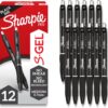 Sharpie S-Gel Gel Pens, Black Barrel, Medium Point (0.7mm), Black Gel Ink Pens, 12 Count - Home, Office, School, Journaling, Writing, Note-Taking, Teacher Supplies