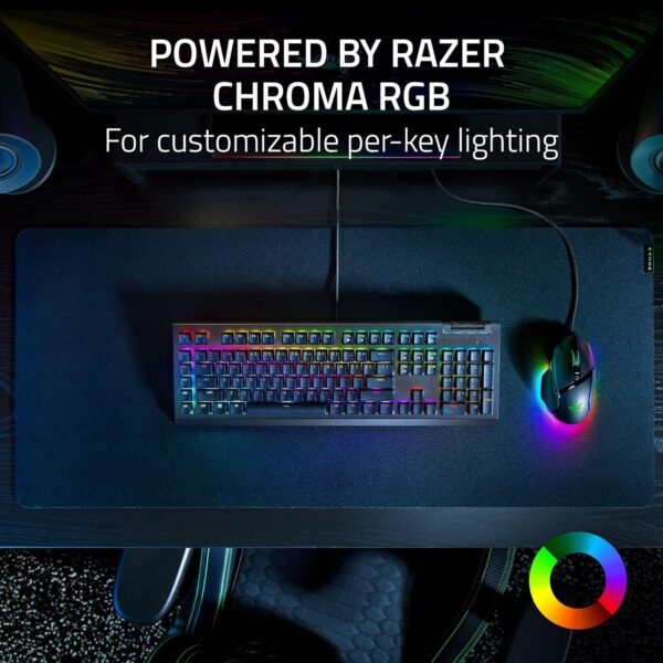 9115T68L3UL._SL1500_.jpg Razer BlackWidow V4 X Mechanical Gaming Keyboard: Yellow Switches Linear & Silent - 6 Macro Keys - Chroma RGB - Doubleshot ABS Keycaps - Roller & Media Keys - Snap Tap